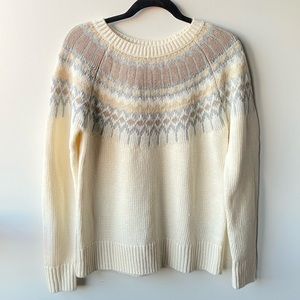 Banana Republic Cream Fair Isle Sweater- Like New